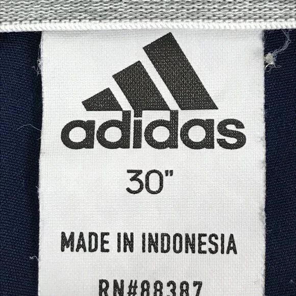 Adidas Flat Front Chino Shorts Men's Size 30 Navy Blue Polyester Blend Pockets - Picture 2 of 11